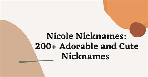 nicole nicknames|200 BEST nicknames for Nicole